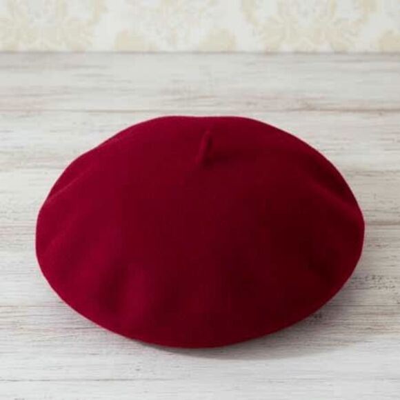 Ladies French Burgundy Beret Hat Cap - Picture 6 of 7